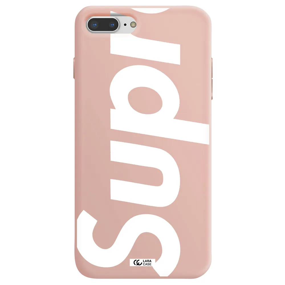 Big Supreme Apple iPhone 8 plus Silicone pastel pink Case