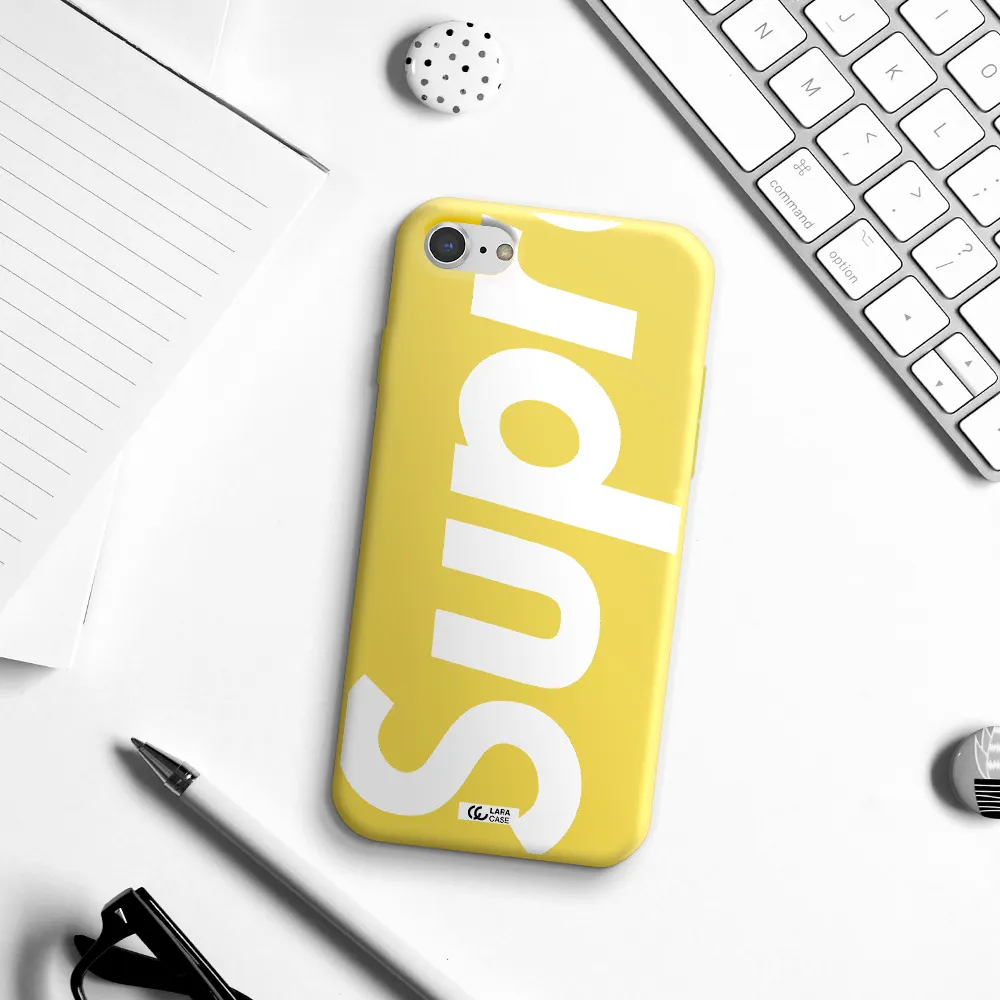 Big Supreme Apple iPhone 8 Silicone canary yellow Case