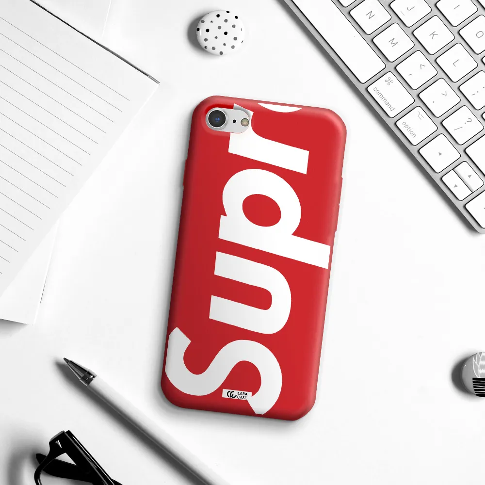 Big Supreme Apple iPhone 8 Silicone Imperial Red Case