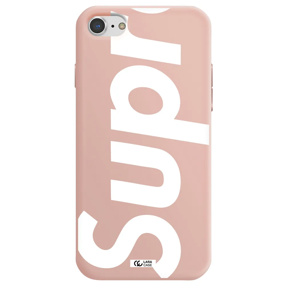 Big Supreme Apple iPhone 8 Silicone pastel pink Case