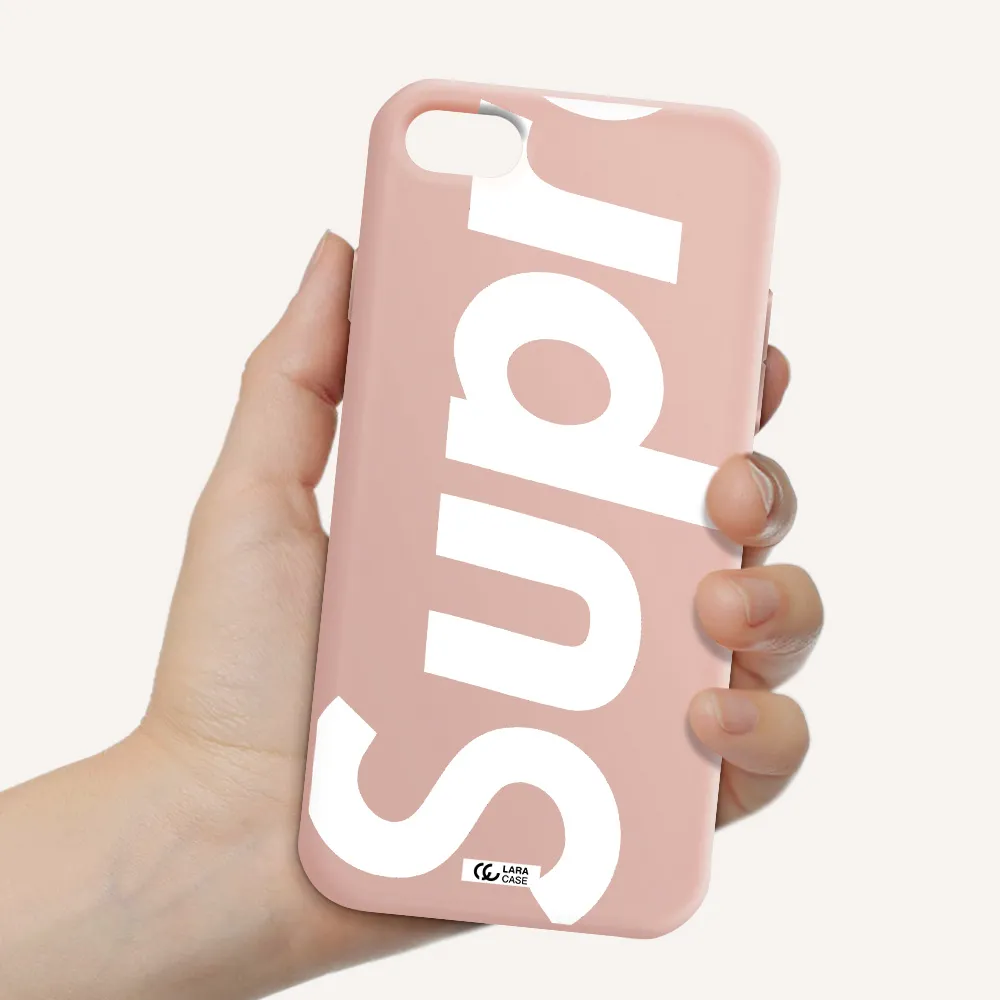Big Supreme Apple iPhone 8 Silicone pastel pink Case