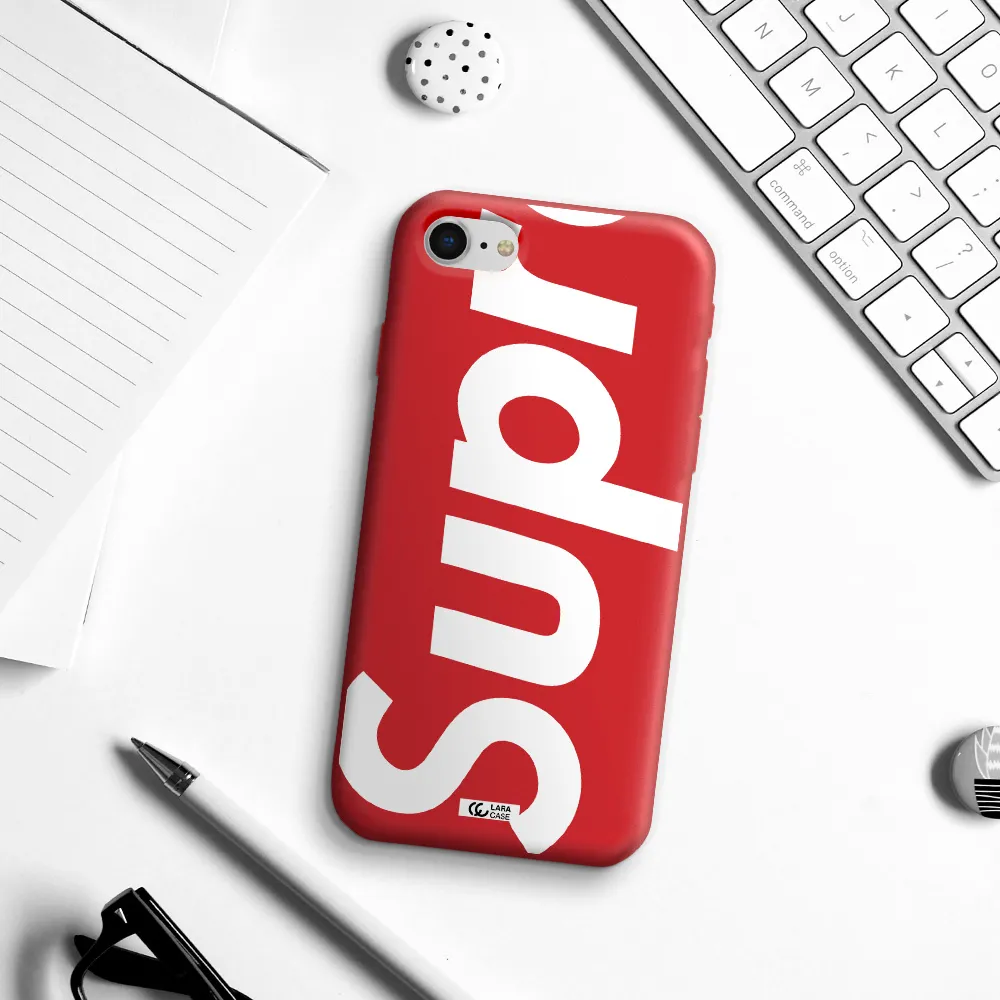 Big Supreme Apple iPhone se 2020 Silicone Imperial Red Case