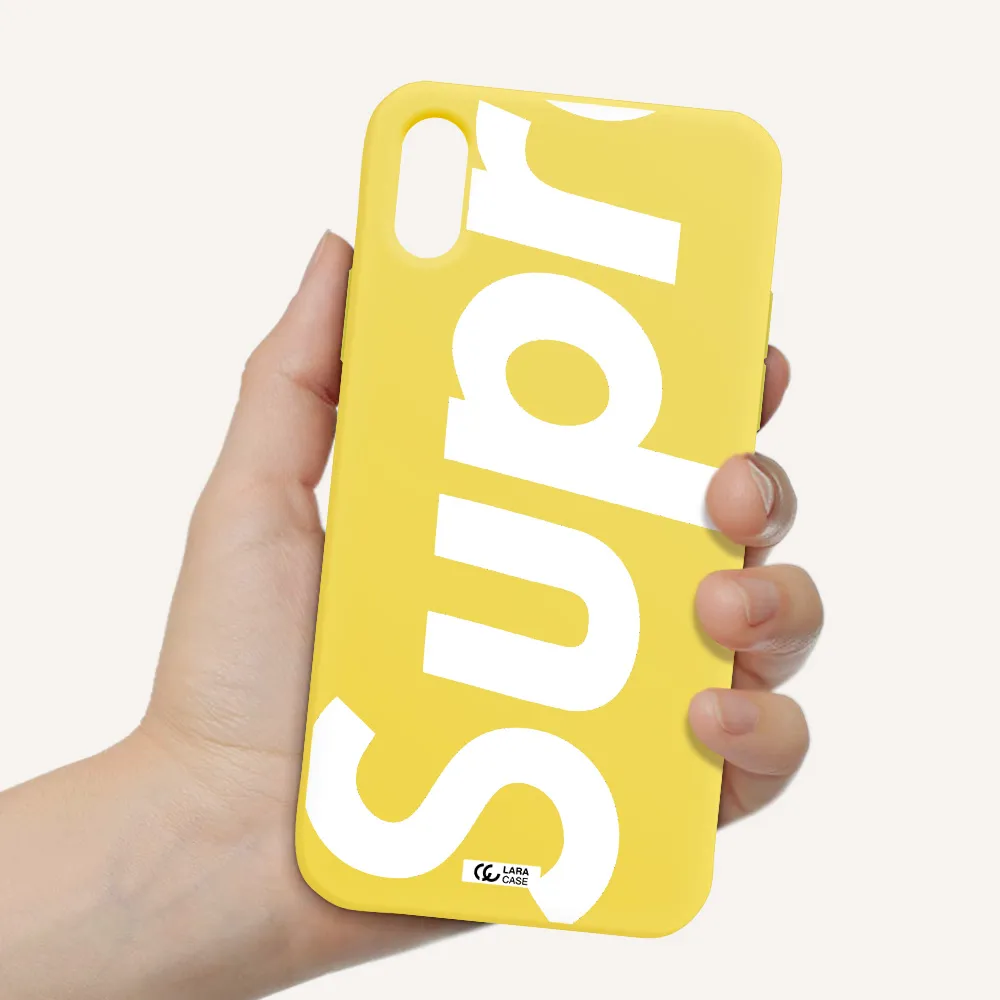 Big Supreme Apple iPhone X Silicone canary yellow Case
