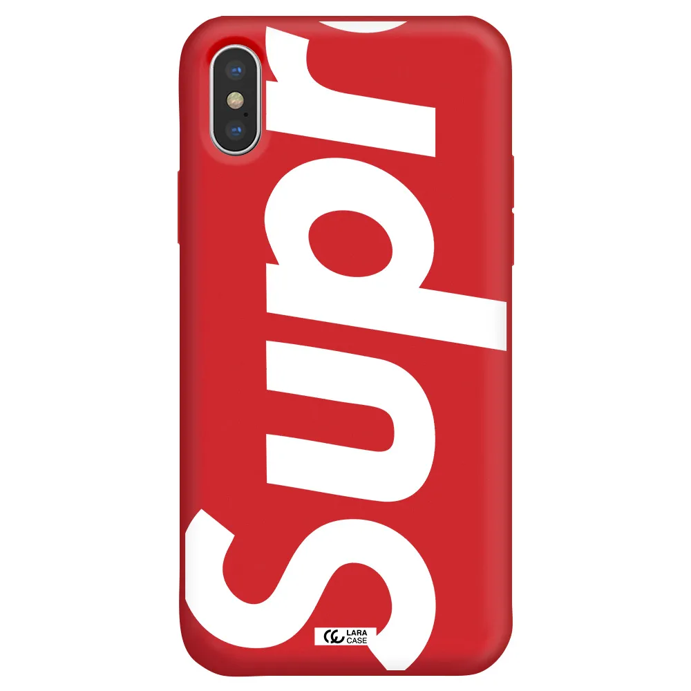 Big Supreme Apple iPhone X Silicone Imperial Red Case