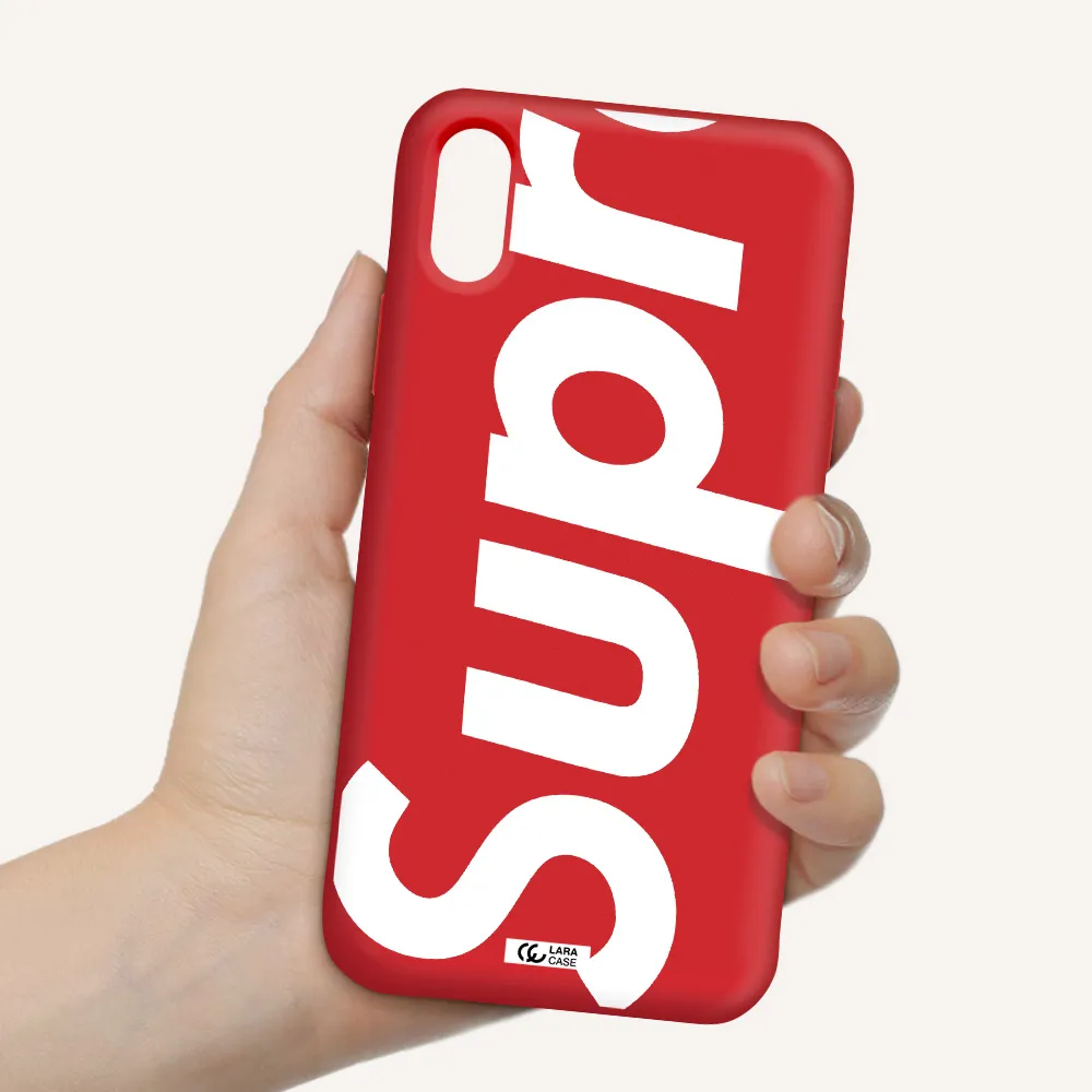 Big Supreme Apple iPhone X Silicone Imperial Red Case