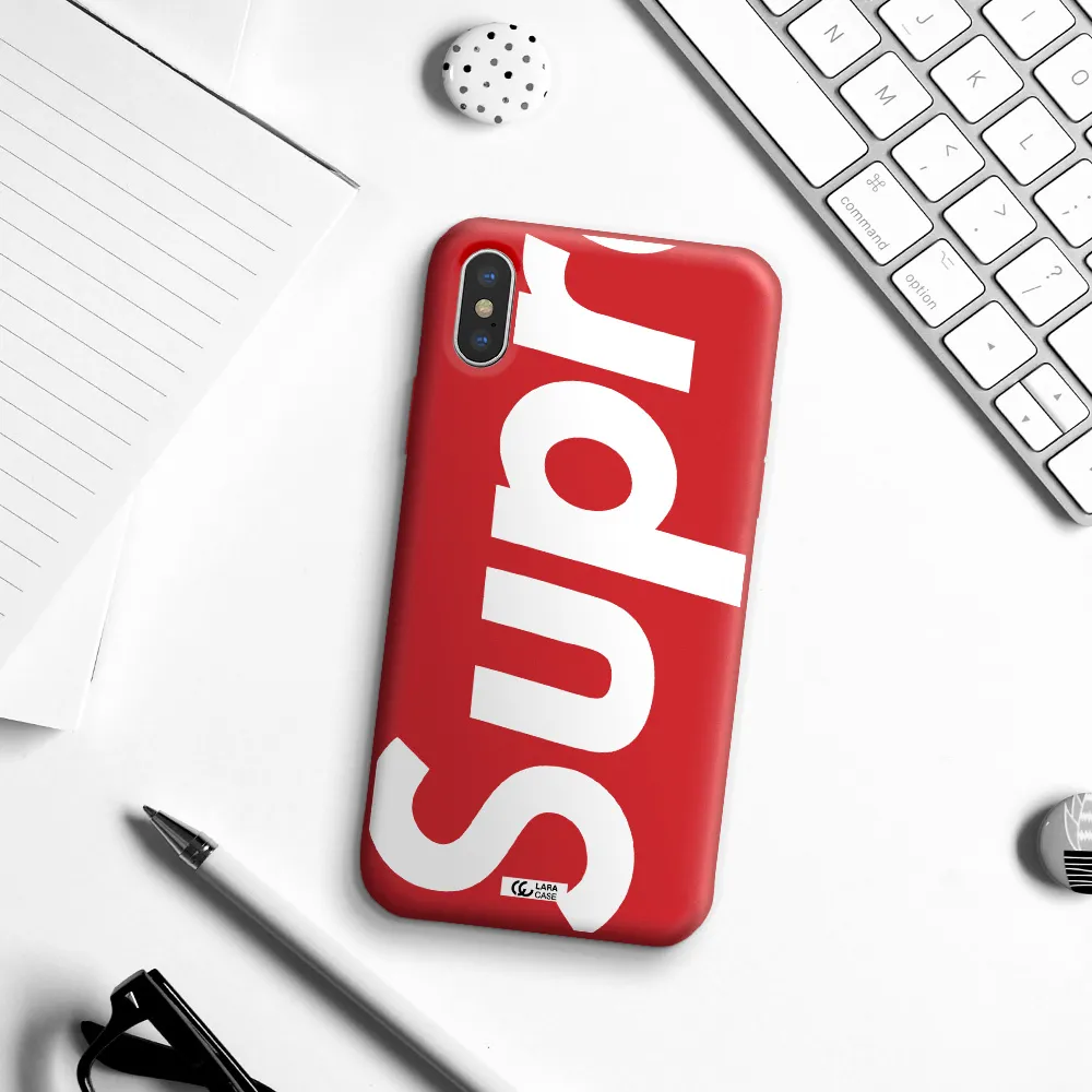 Big Supreme Apple iPhone X Silicone Imperial Red Case