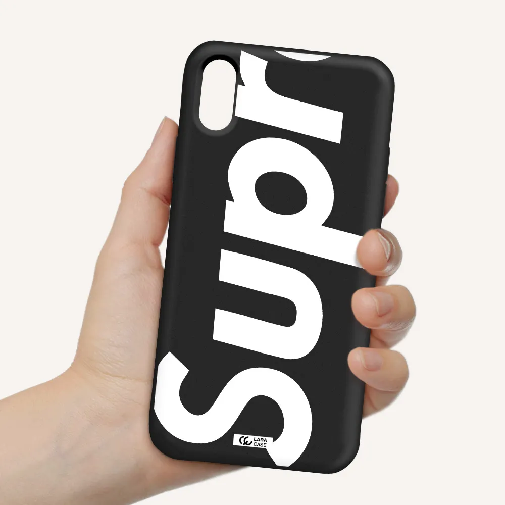 Big Supreme Apple iPhone XS Silicone black Case