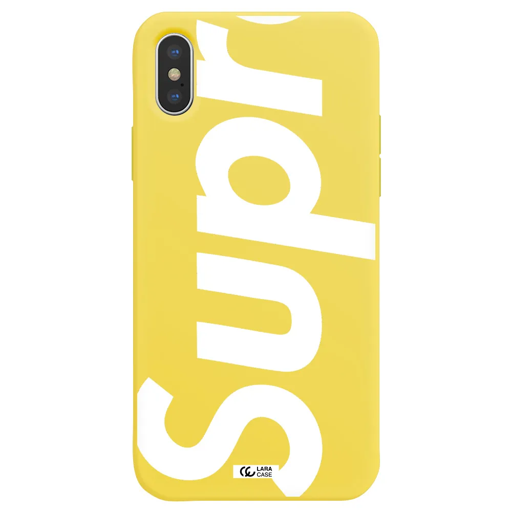 Big Supreme Apple iPhone XS Silicone canary yellow Case