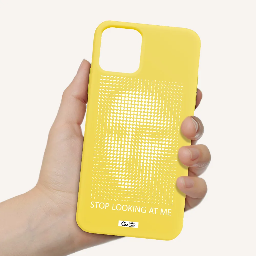 Stop Looking At Me Apple iPhone 11 pro max Silicone canary yellow Case