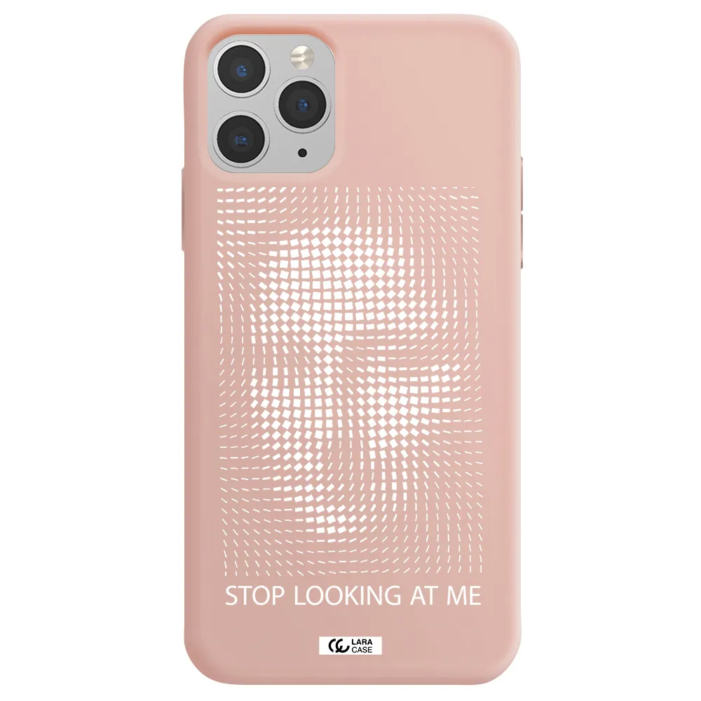 Stop Looking At Me Apple iPhone 11 pro max Silicone pastel pink Case