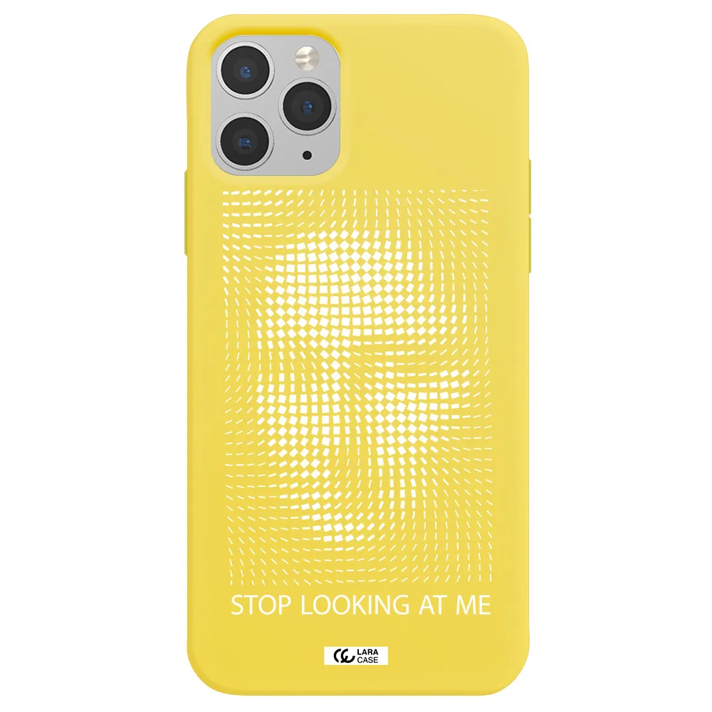 Stop Looking At Me Apple iPhone 11 pro Silicone canary yellow Case