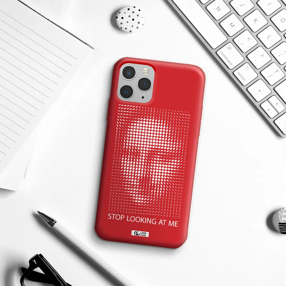 Stop Looking At Me Apple iPhone 11 pro Silicone Imperial Red Case