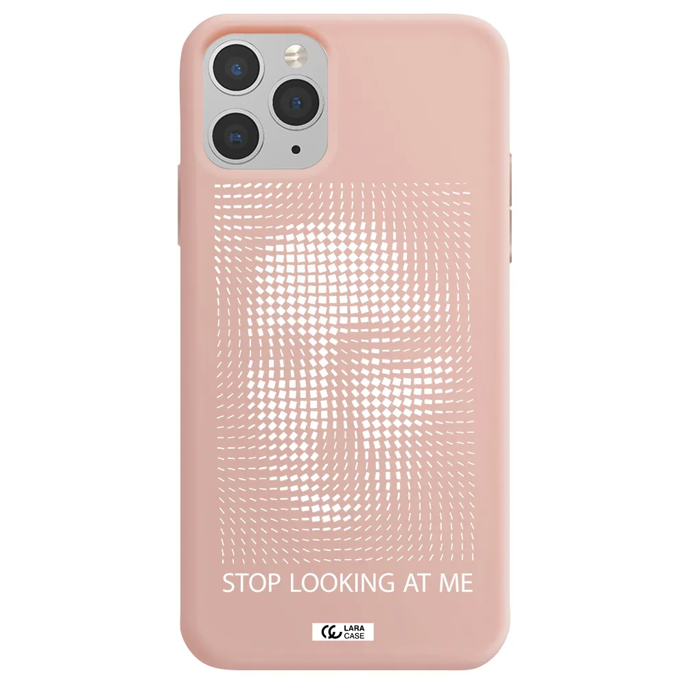 Stop Looking At Me Apple iPhone 11 pro Silicone pastel pink Case