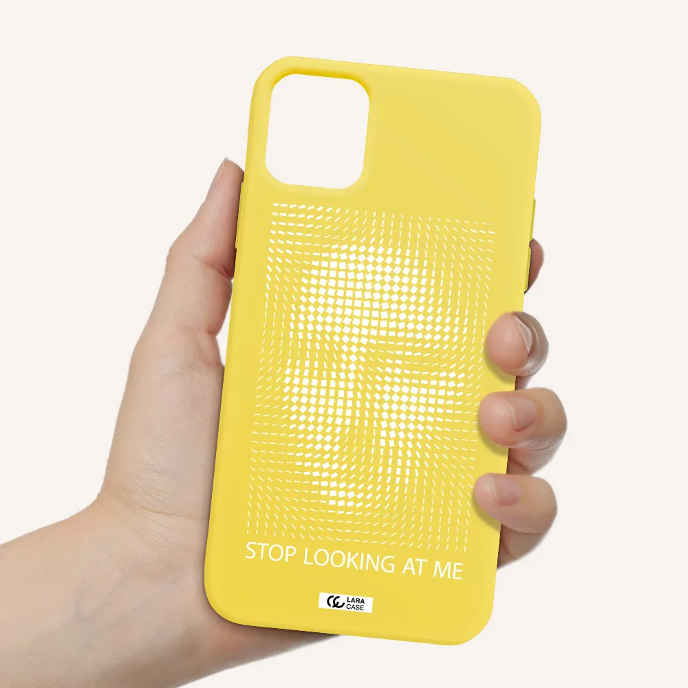 Stop Looking At Me Apple iPhone 11 Silicone canary yellow Case