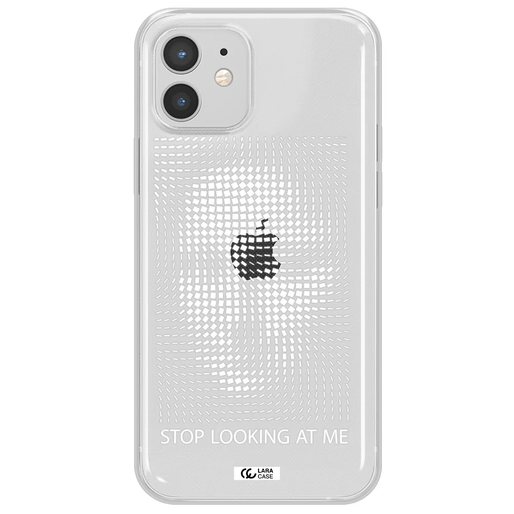 Stop Looking At Me Apple iPhone 12 Clear TPU Case