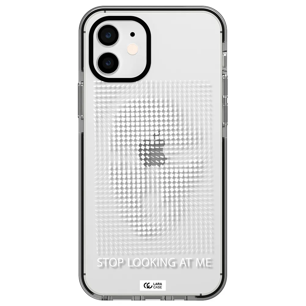 Stop Looking At Me Apple iPhone 12 impact black border Case
