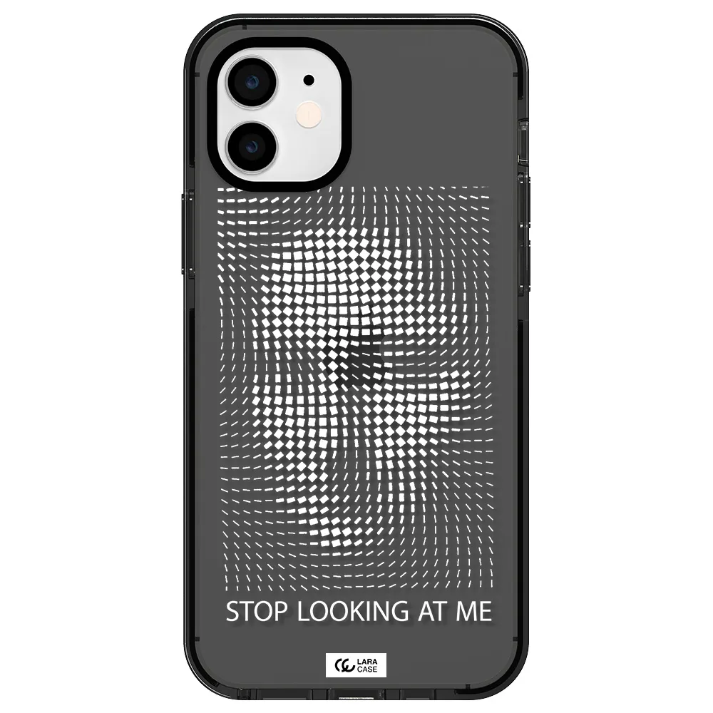 Stop Looking At Me Apple iPhone 12 impact Smoke Black Case