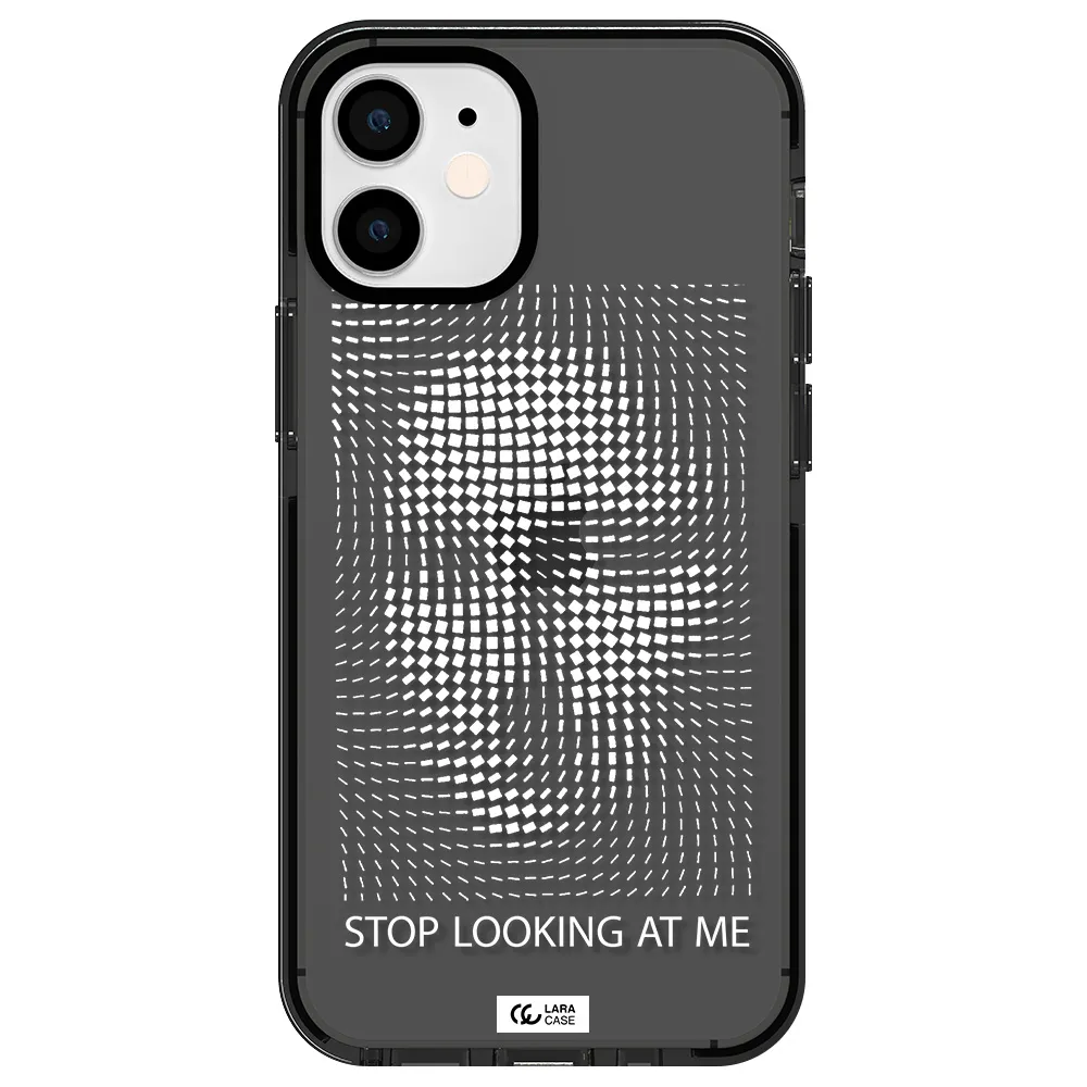Stop Looking At Me Apple iPhone 12 mini impact Smoke Black Case
