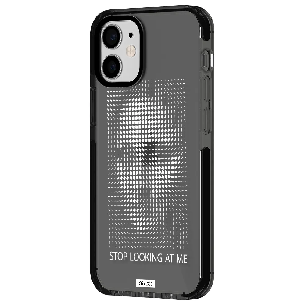 Stop Looking At Me Apple iPhone 12 mini impact Smoke Black Case