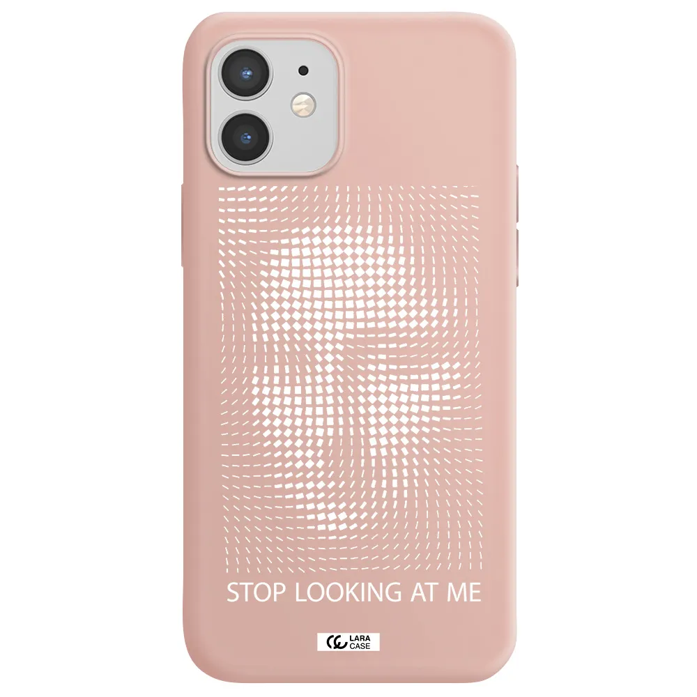 Stop Looking At Me Apple iPhone 12 mini Silicone pastel pink Case