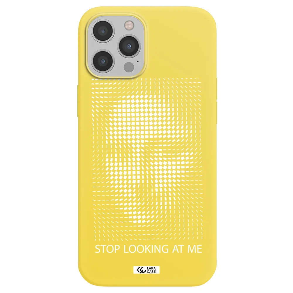 Stop Looking At Me Apple iPhone 12 pro Silicone canary yellow Case