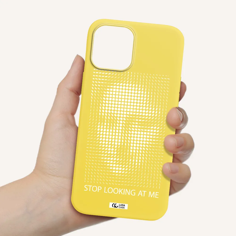Stop Looking At Me Apple iPhone 12 pro Silicone canary yellow Case