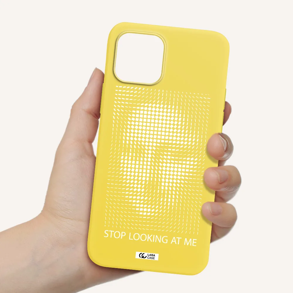 Stop Looking At Me Apple iPhone 12 Silicone canary yellow Case