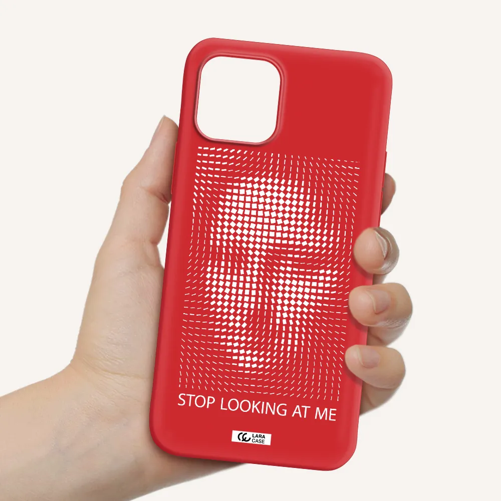 Stop Looking At Me Apple iPhone 12 Silicone Imperial Red Case