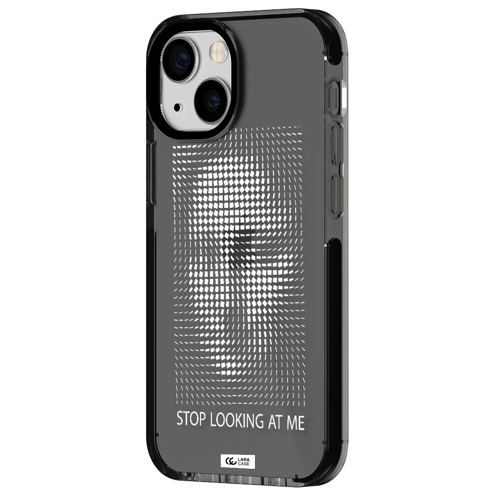 Stop Looking At Me Apple iPhone 13 mini impact Smoke Black Case