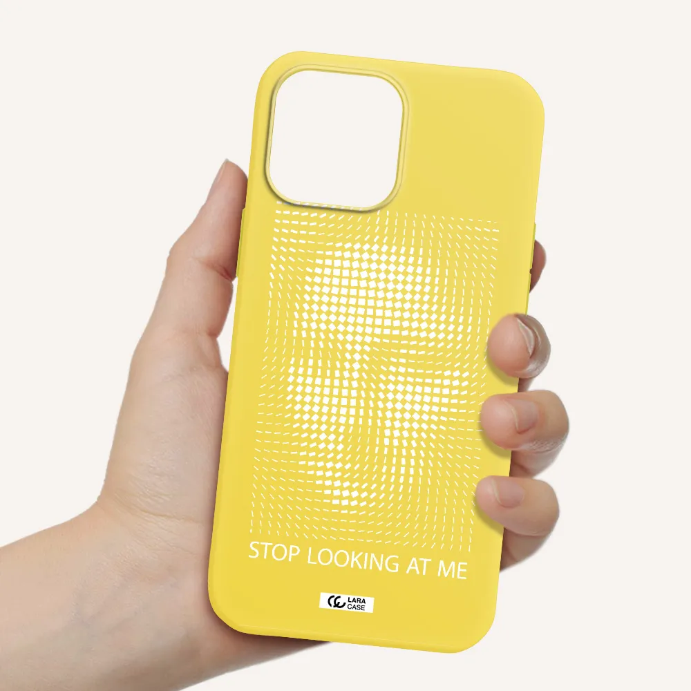 Stop Looking At Me Apple iPhone 13 Pro Max Silicone canary yellow Case