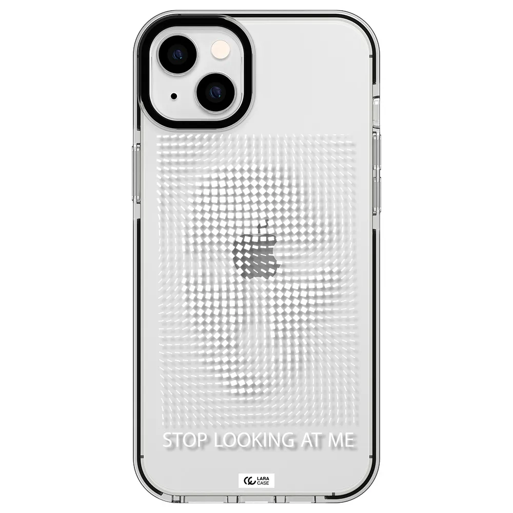 Stop Looking At Me Apple iPhone 14 plus impact black border Case