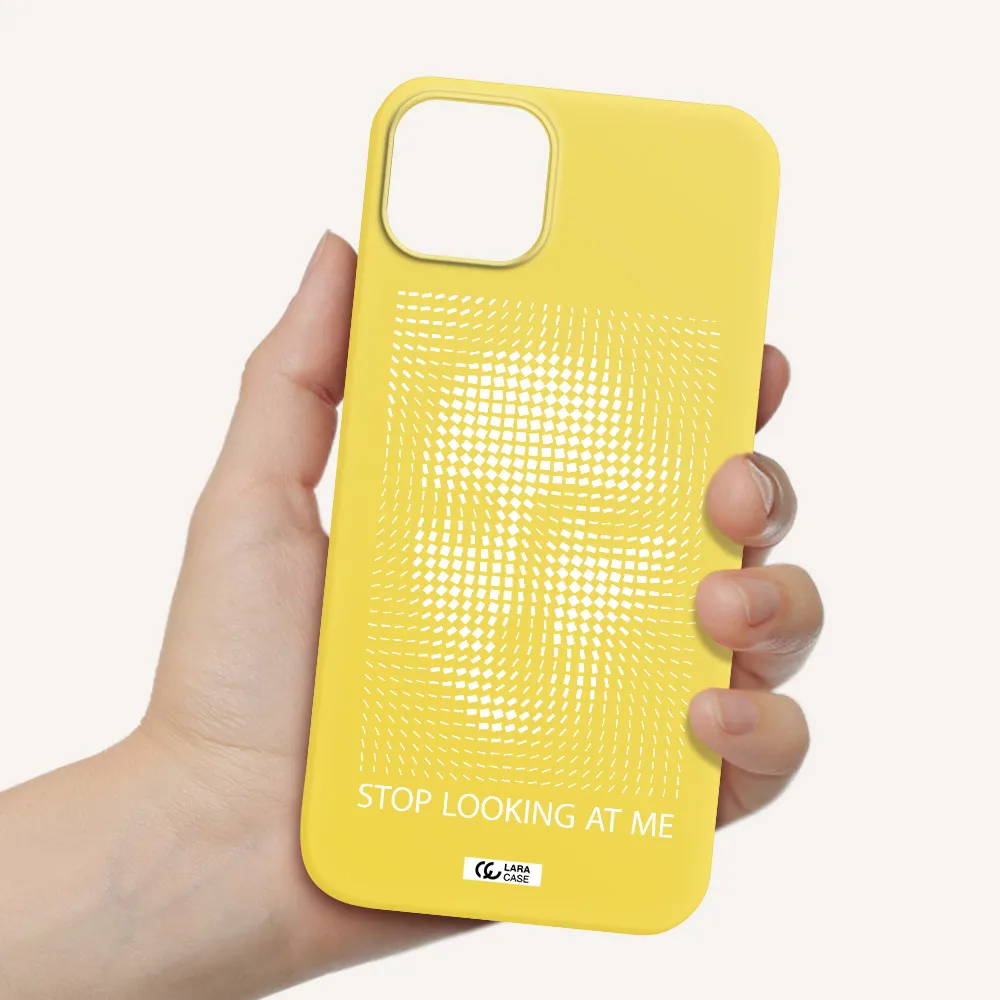 Stop Looking At Me Apple iPhone 14 plus Silicone canary yellow Case