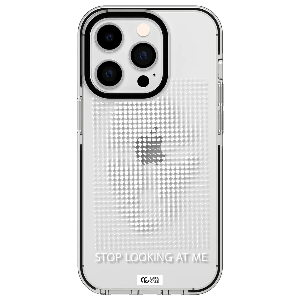 Stop Looking At Me Apple iPhone 14 pro impact black border Case