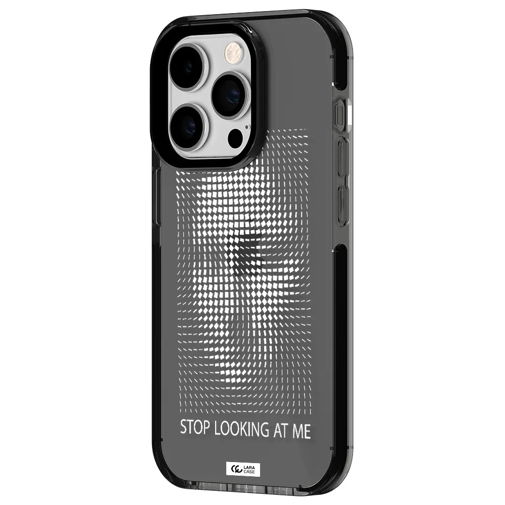 Stop Looking At Me Apple iPhone 14 pro impact Smoke Black Case