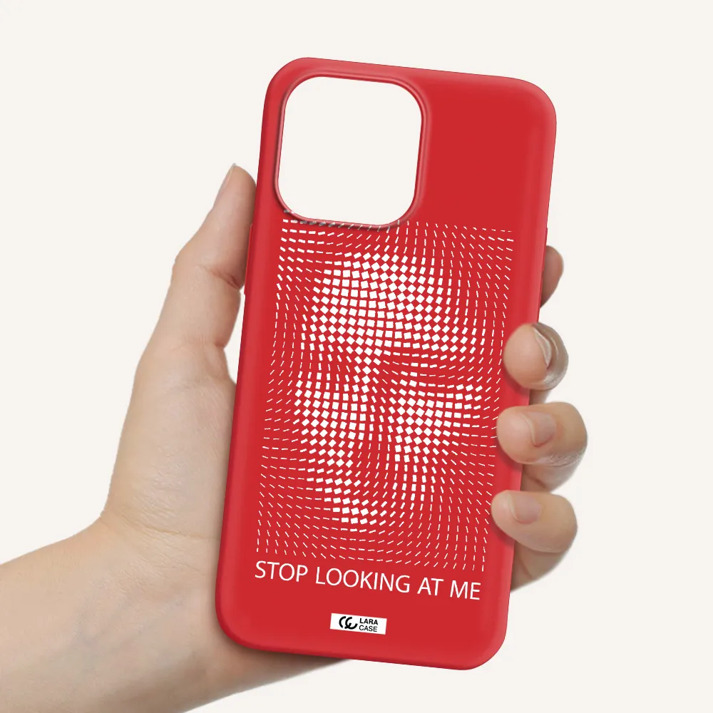 Stop Looking At Me Apple iPhone 14 pro Silicone Imperial Red Case