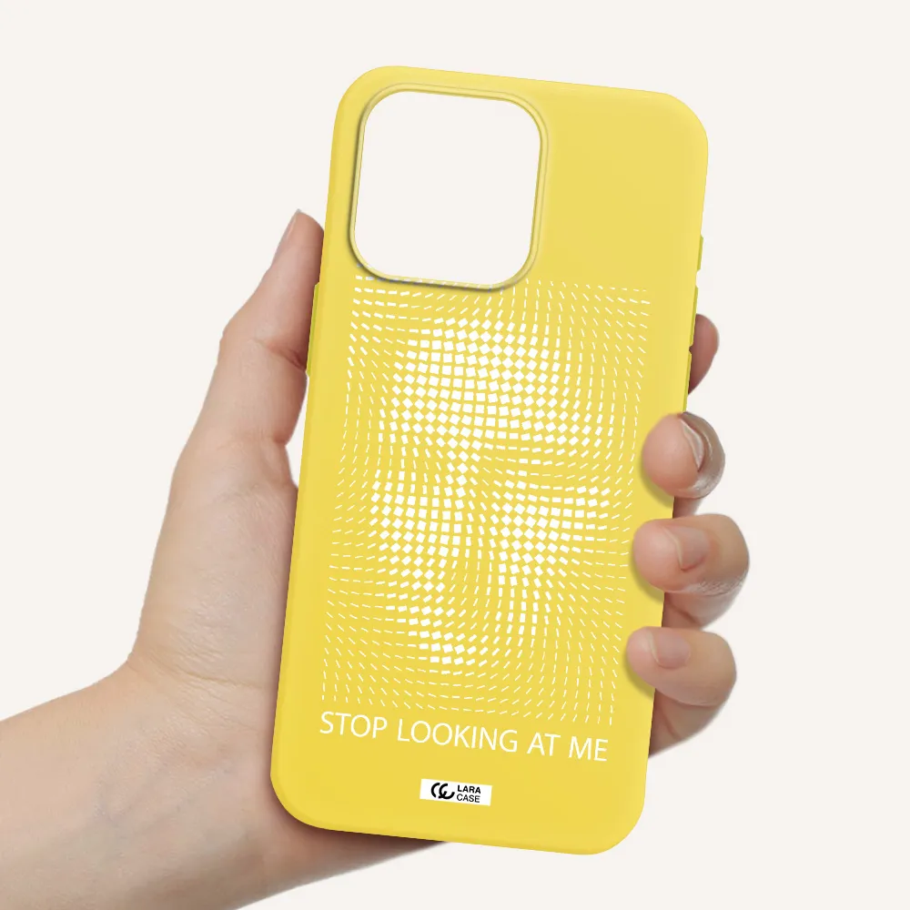 Stop Looking At Me Apple Iphone 15 Pro max Silicone canary yellow Case