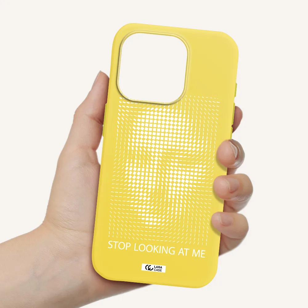Stop Looking At Me Apple Iphone 15 Pro Silicone Canary Yellow Case