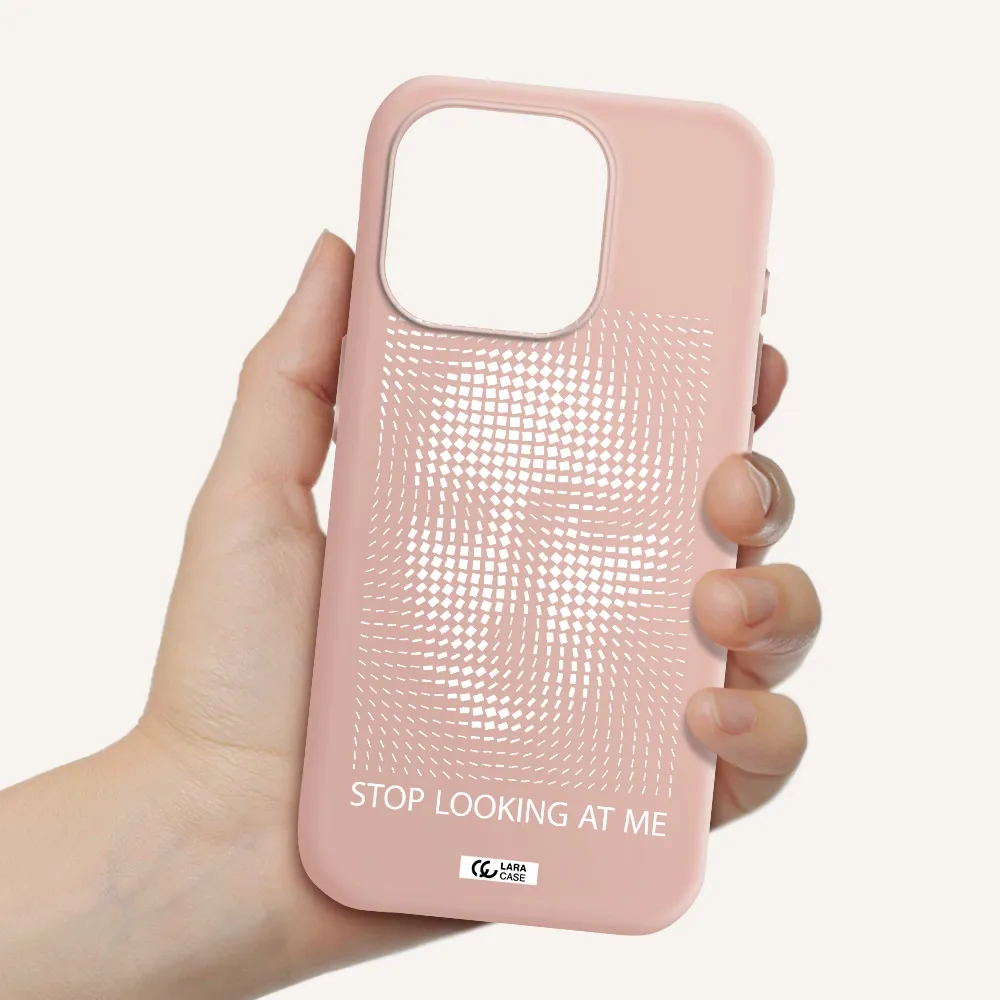 Stop Looking At Me Apple Iphone 15 Pro Silicone Pastel Pink Case