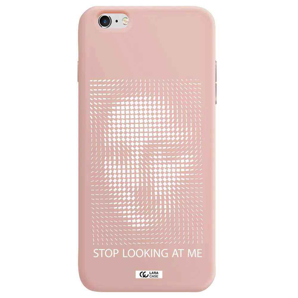 Stop Looking At Me Apple iPhone 6 plus Silicone pastel pink Case