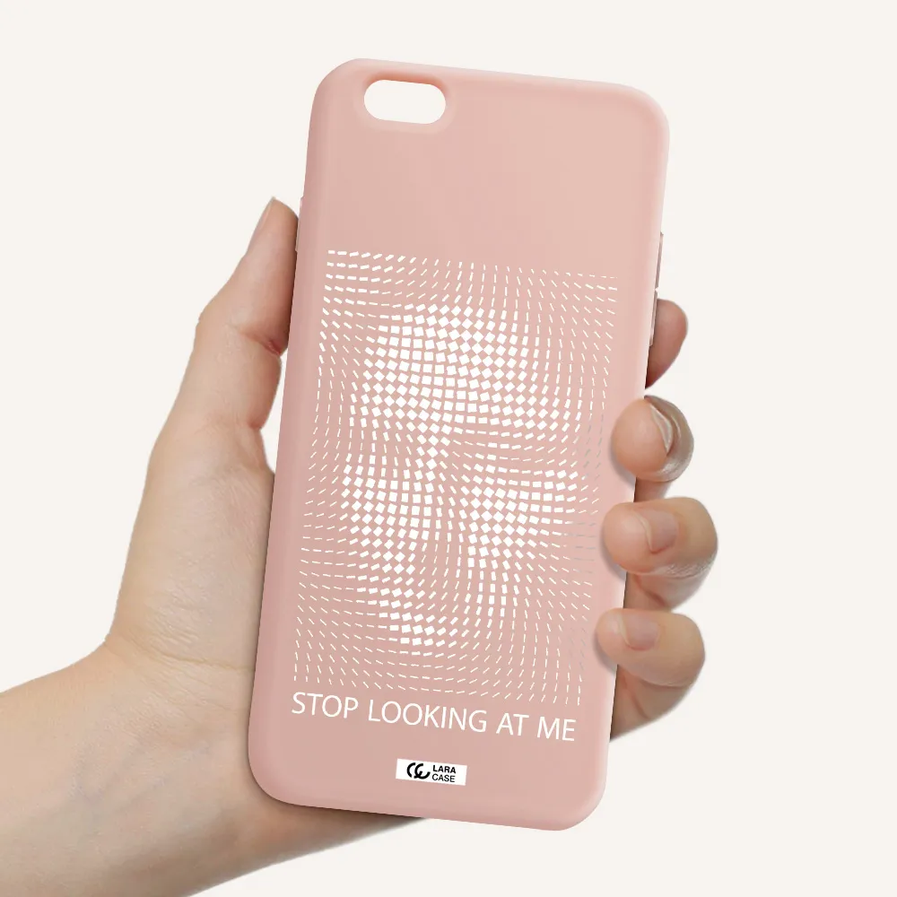 Stop Looking At Me Apple iPhone 6 plus Silicone pastel pink Case
