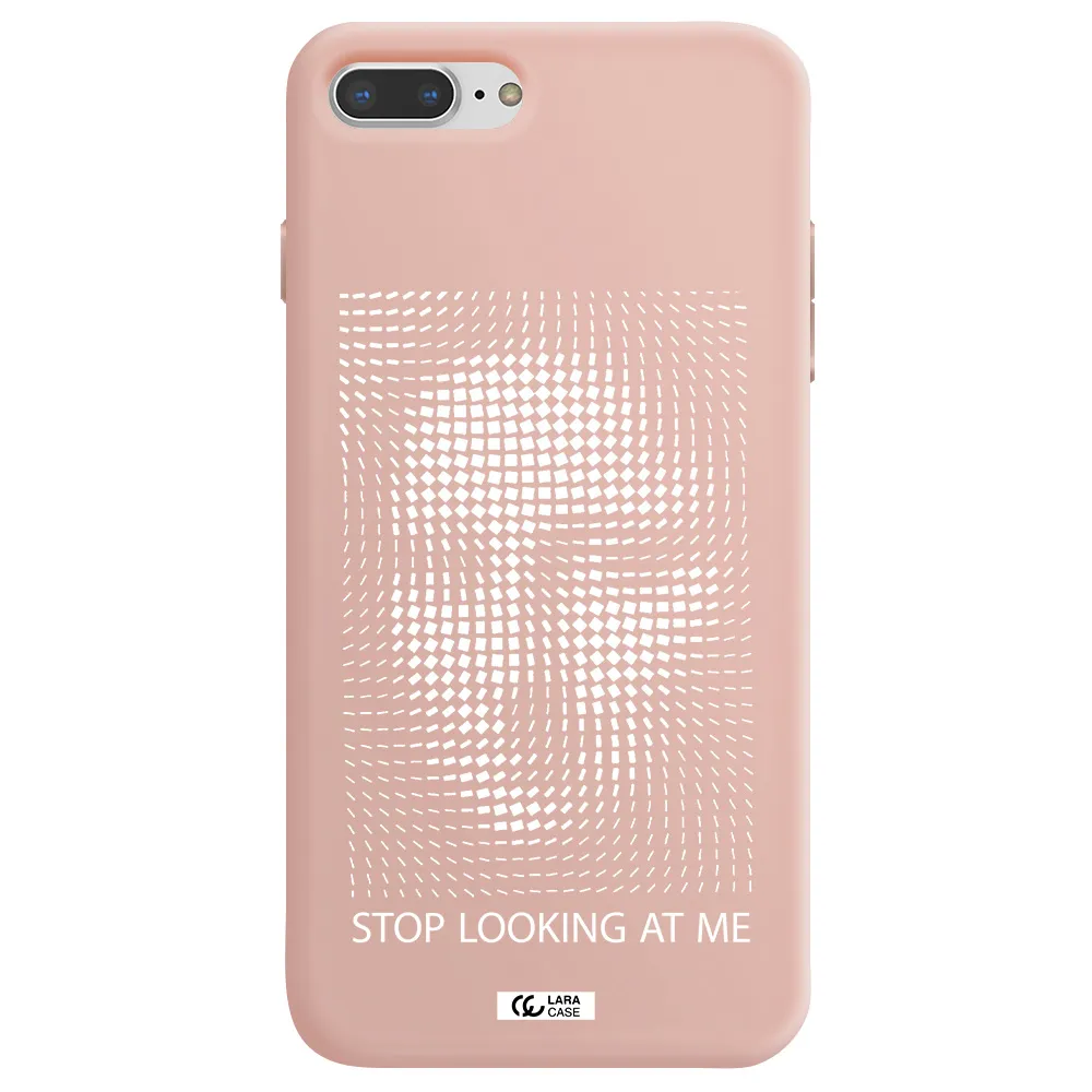 Stop Looking At Me Apple iPhone 7 plus Silicone pastel pink Case