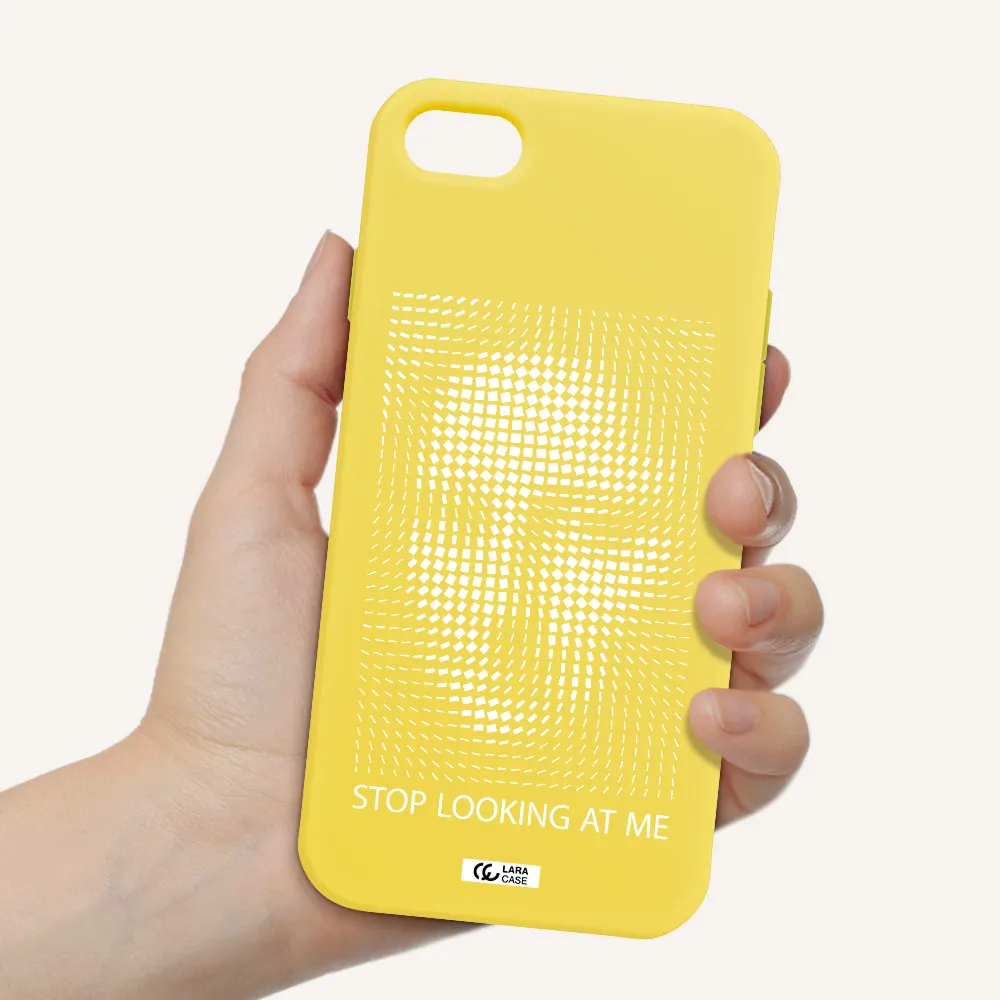 Stop Looking At Me Apple iPhone 7 Silicone canary yellow Case