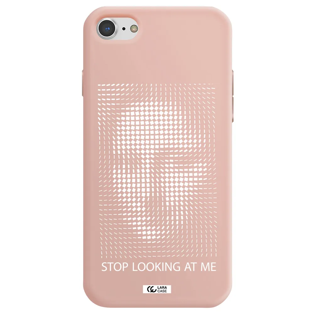 Stop Looking At Me Apple iPhone 8 Silicone pastel pink Case