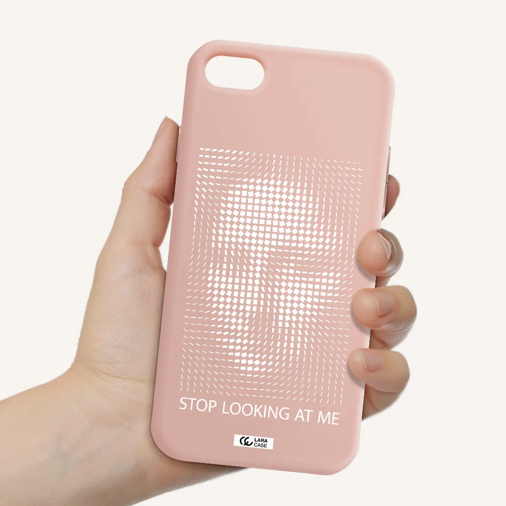 Stop Looking At Me Apple iPhone 8 Silicone pastel pink Case