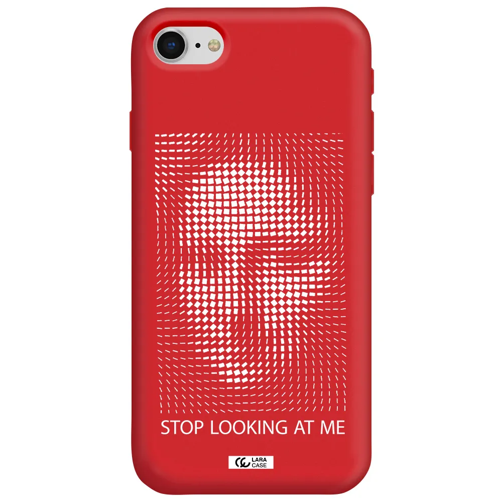 Stop Looking At Me Apple iPhone se 2020 Silicone Imperial Red Case