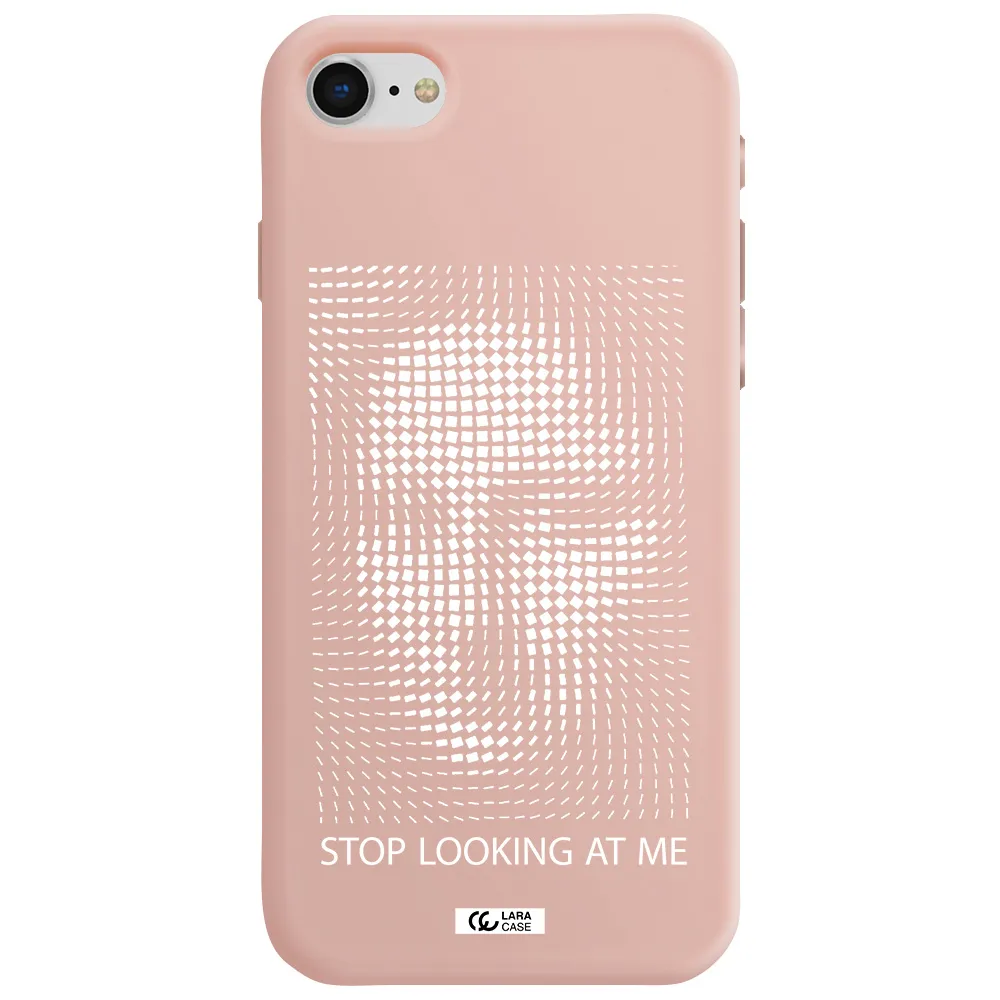 Stop Looking At Me Apple iPhone se 2020 Silicone pastel pink Case