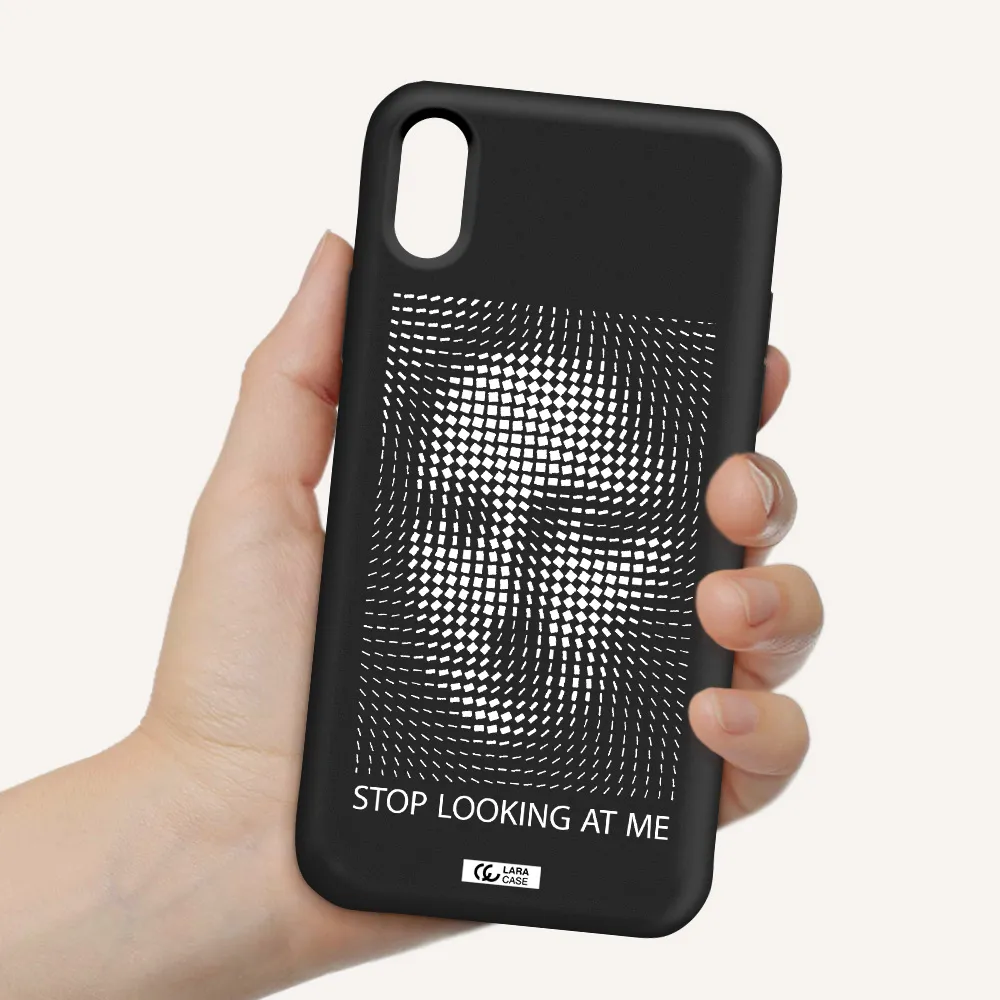 Stop Looking At Me Apple iPhone X Silicone black Case