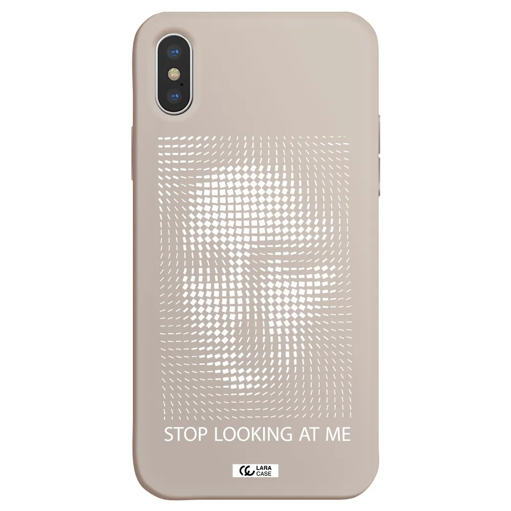 Stop Looking At Me Apple iPhone X Silicone Stone Case