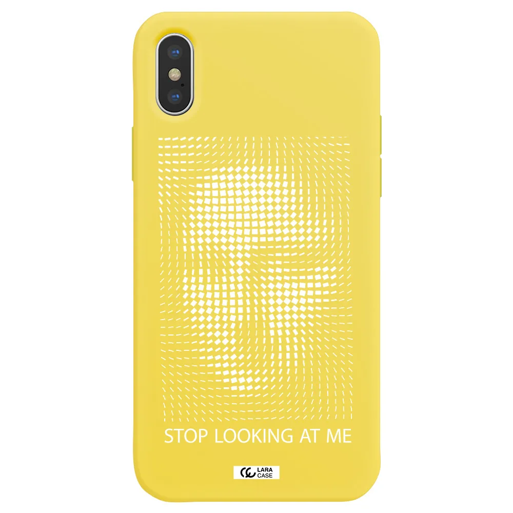 Stop Looking At Me Apple iPhone XS Silicone canary yellow Case