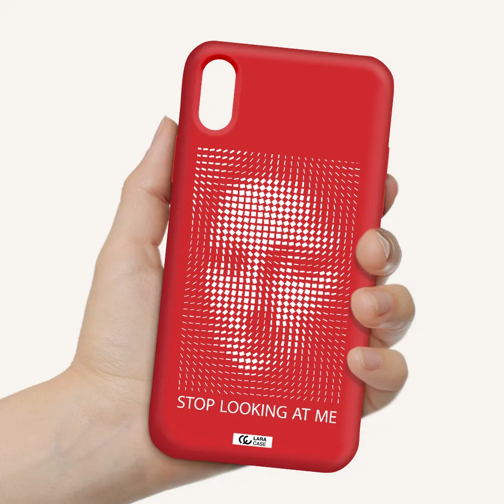 Stop Looking At Me Apple iPhone XS Silicone Imperial Red Case